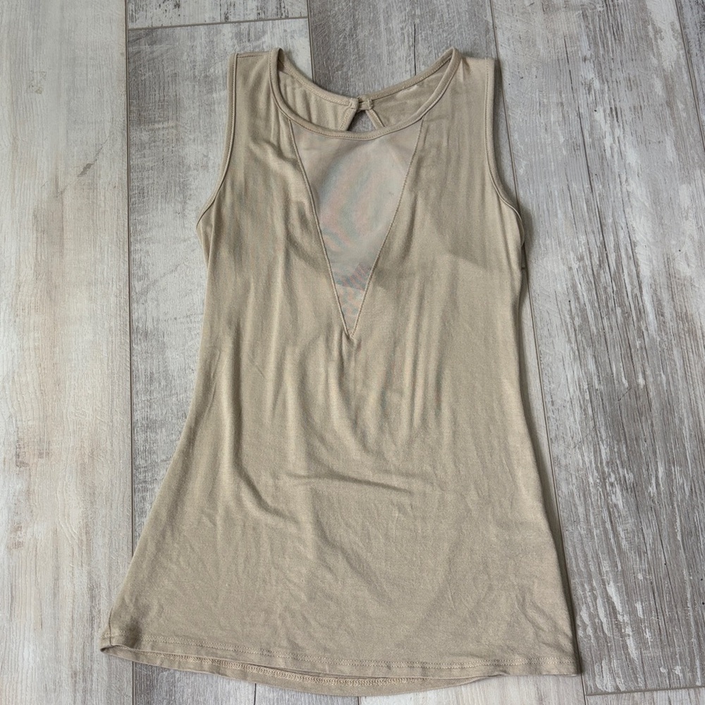 Tan Sleeveless Tank Top